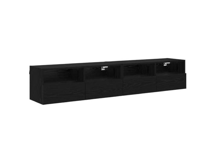LMTYOENFG 2er Set TV-Wandboard Schwarz Eichen-Optik 80x30x30 cm Platzsparende Hängeboards im 2er Set für Schlafzimmer und Wohnbereich mit Scharniertüren und stilvoller Holzoptik.