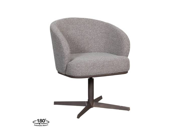 LABEL51 Eetkamerstoel Cannes - Mushroom - Royal Boucle - Brons Metaal