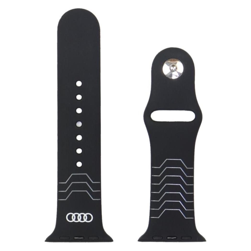 Audi Geometric Pattern Silicone Watch Strap for Apple Watch 44 / 45 / 46 / 49 mm - black (Silicon, Silicone) (AUDI000208-0)