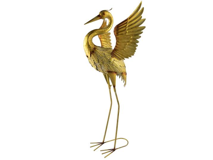 Mondex Gartenfigur Cedric Grün 40/40/95cm Metall, Goldfarben, 30x50x55 cm, Dekoration, Dekofiguren & Skulpturen, Dekoobjekte