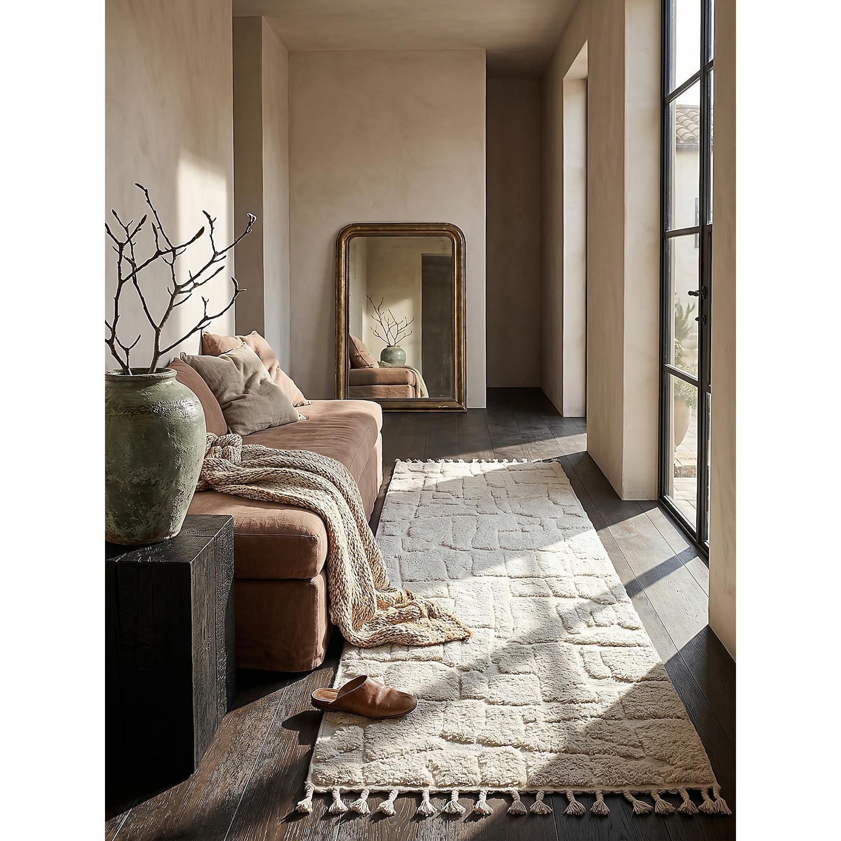 Läufer geometrisch Creme 80 x 300 cm - MARA Kadima Design