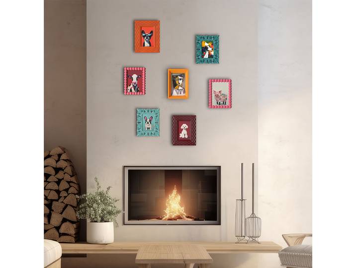 Tableau Femme Dorée Abstraite Tissu mélangé Multicolore 13 x 18 x 3cm