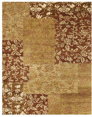 Grand Bazaar Qing Luxury Knot Oriental Area Rug, Golden/Brown
