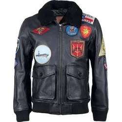 Top Gun 20201007 , Lederjacke - Schwarz - M