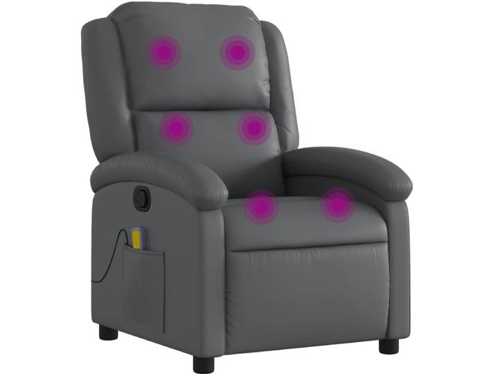 vidaXL - Massagestoel - verstelbaar - kunstleer - grijs