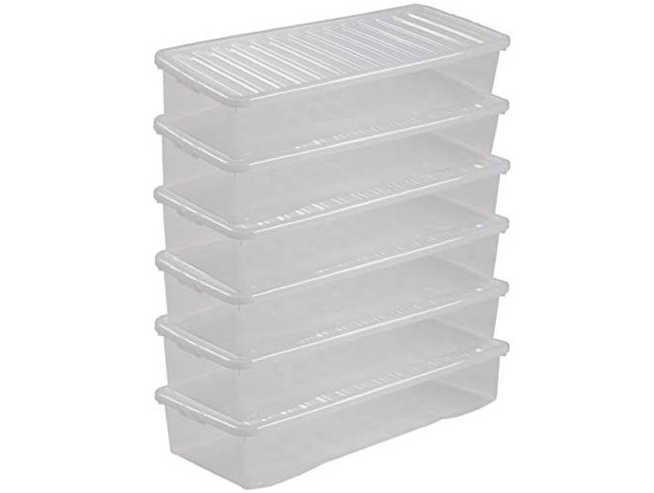 UNTERBETTKOMMODE 18CM 6 Stück 55L 99x40x18cm transparent klar Kunststoff