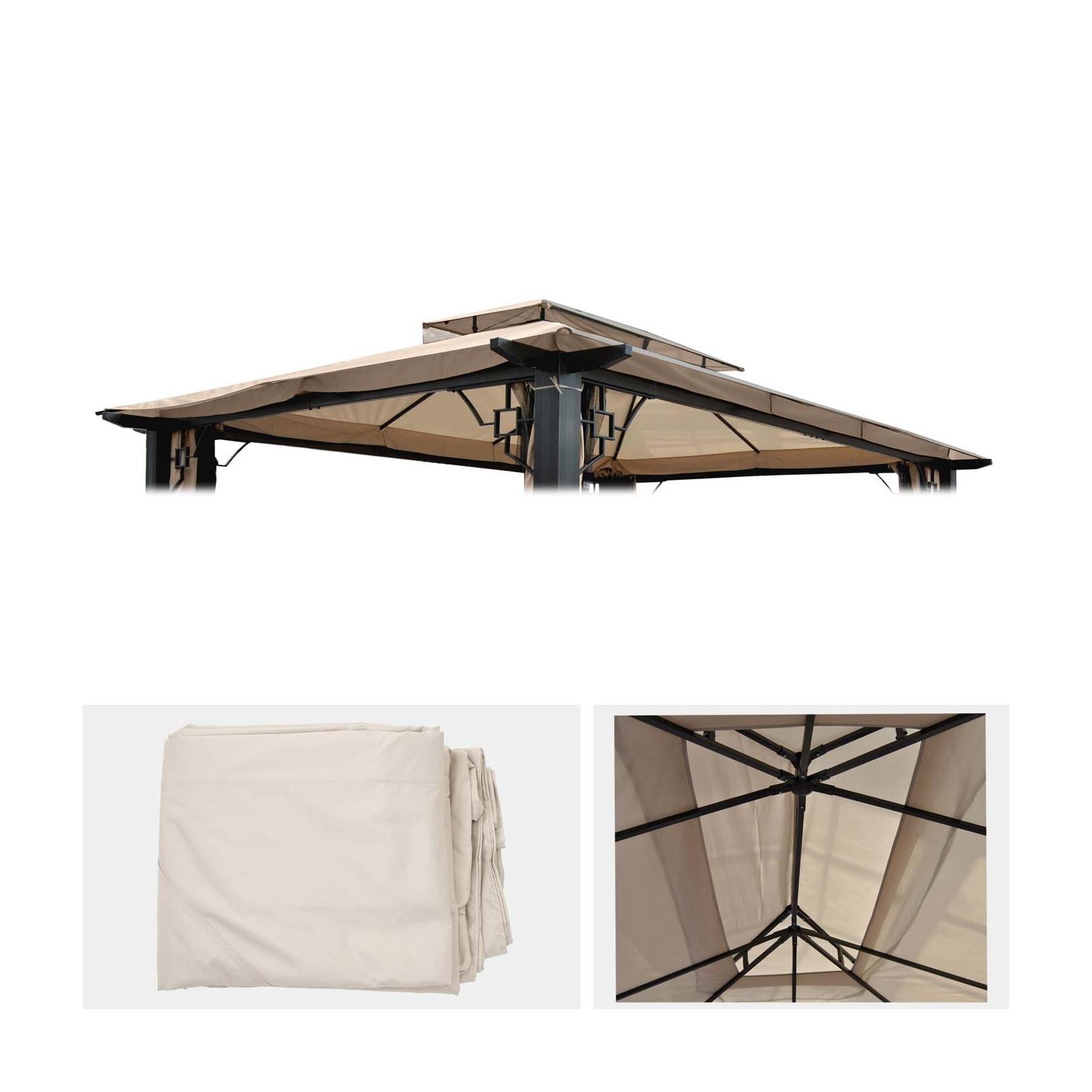 Ersatzbezug für Dach Pergola Pavillon Nisa 4,5x3,5m ~ creme