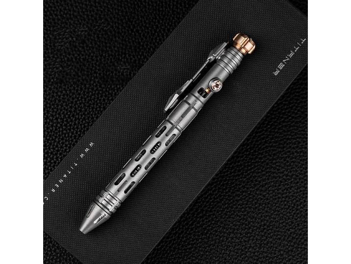 Stylo tactique multifonctionnel portable en alliage de titane pour extérieur, outil créatif de pointe pour les doigts, jouet et outil.