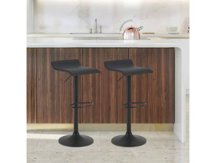 WOLTU Lot de 2 tabourets de bar réglables en hauteur en cuir, tabourets de bistrot design, chaise moderne, accessoires de bar