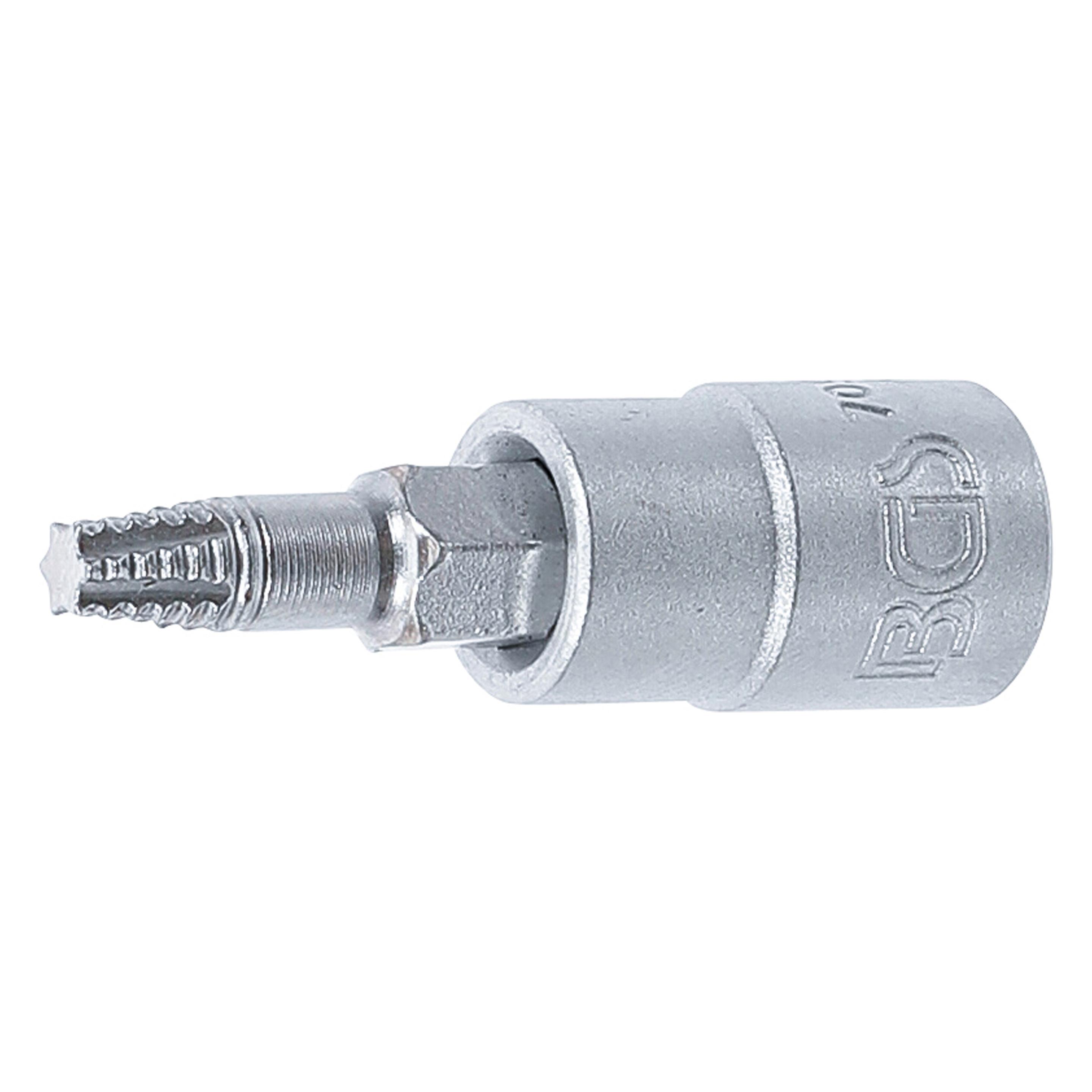 BGS Schraubenausdreher-Bit-Einsatz | 6,3 mm (1/4") | für defektes T-Profil (für Torx) T20 (7098-T20)