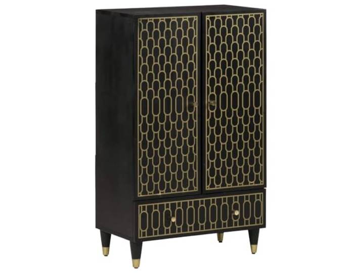 vidaXL Highboard 60x33x100 cm Massivholz Mango Aufwendiges Design fügt Charme hinzu, viel Platz für Ihre Sachen, perfekt für das Esszimmer oder den Wohnbereich