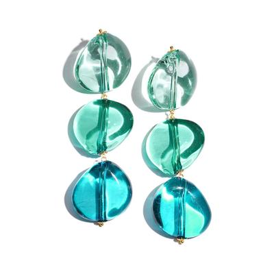 Paar Ohrhänger ADELIA´S "LIVAYA", Damen, Gr. Damen, Acryl, blau, Ohrringe, Modeschmuck mit drei glänzenden Anhängern – trendig