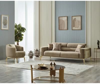 Furnia Aracely 3-Pieces One Sofa Two Chair Living Room Set