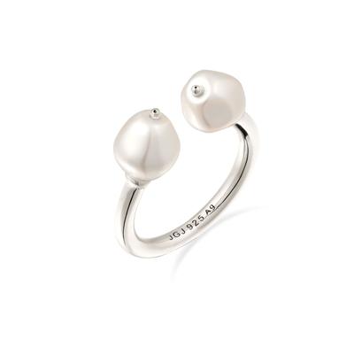 Perlenring ELLI PREMIUM "Ring mit Perlen von Swarovski(R) 925 Sterling Silber" Gr. 54, silber, Fingerringe, Damen, 54, Silber 925 (Sterlingsilber), Perlenring