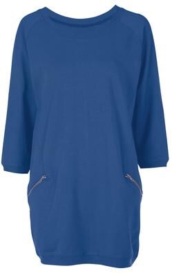 Plus Size Women's Ellos Studio French Terry Zip-Pocket Long Sleeve Scoopneck Tunic by Ellos Studio in Radiant Red (Size 2X)
