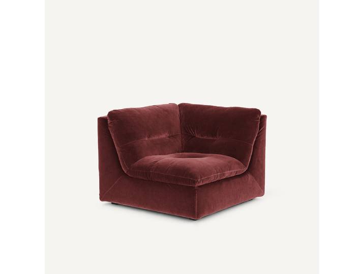 AM.PM Angle 90° modulable en velours, GIULIANO Angle réversible Rouge Grenat
