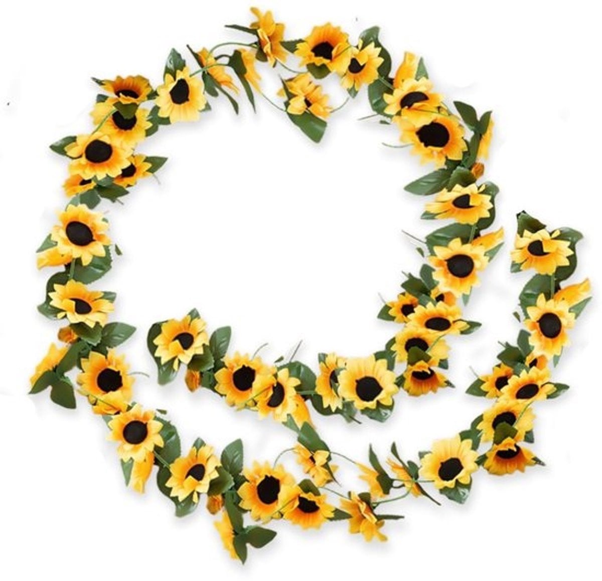Dailygoods Zonnebloemen Kunstbloemen Bloemenslinger 3 Stuks 2,4 Meter Lang