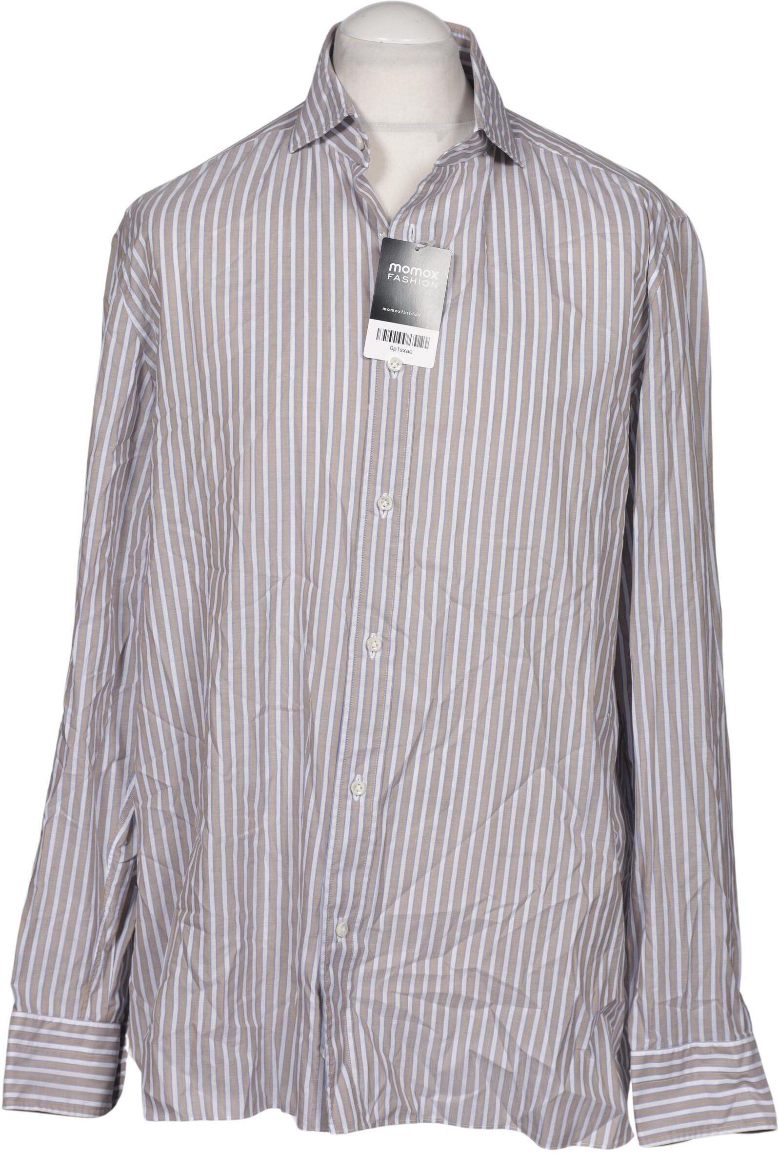 Luigi Borrelli Herren Hemd, Beige, Gr. XL, Baumwolle - Second Hand