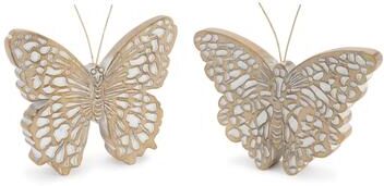 Melrose International Detailed Butterfly Shelf Sitter (Set of 2)