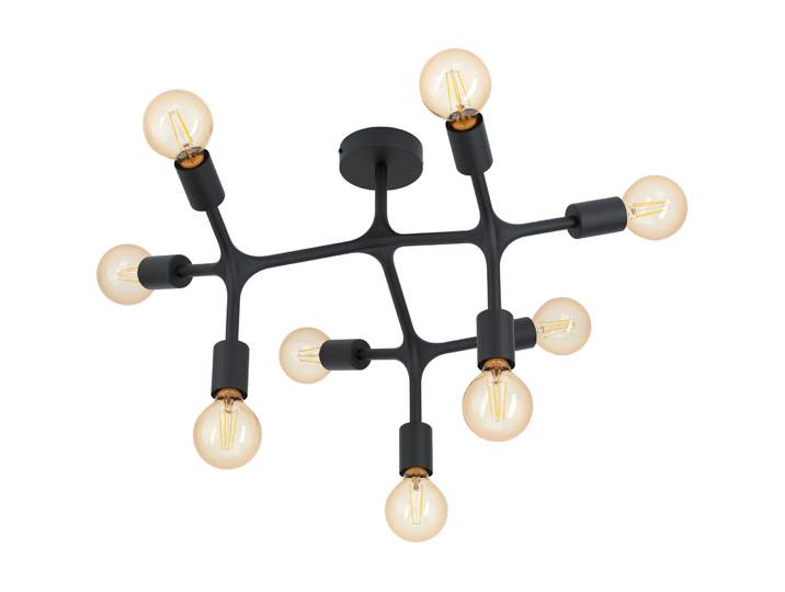 Eglo Deckenlampe Bocadella I Schwarz Stahl 36.5 cm