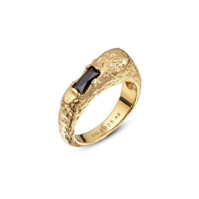 Elli "Ring Rechteck Zirkonia Braun Asymmetrie 925 Sterling Silber"