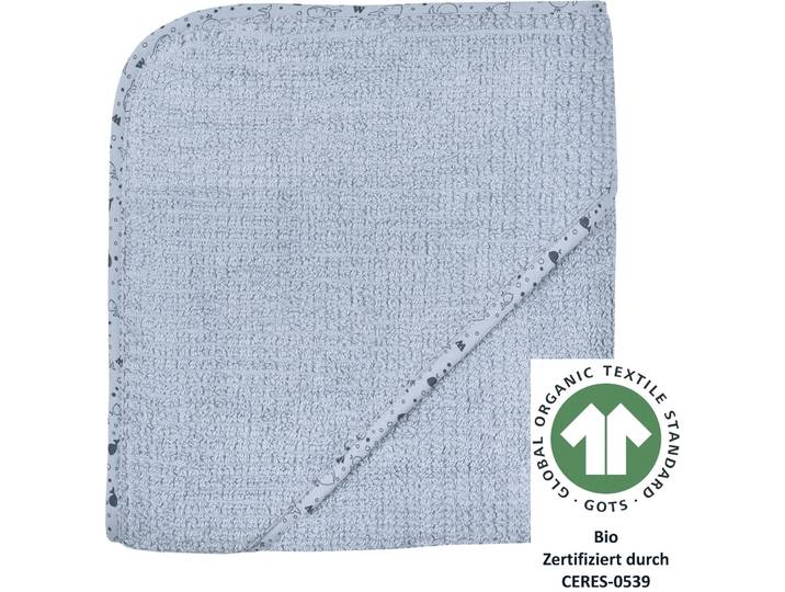Kapuzenhandtuch WÖRNER at home stahlblau Kapuzenbadetuch 80/80 , blau (stahlblau), B:80cm L:80cm, Frottee, Frottier, Handtücher, Kapuzenhandtuch, Biobaumwolle, Strick-Optik