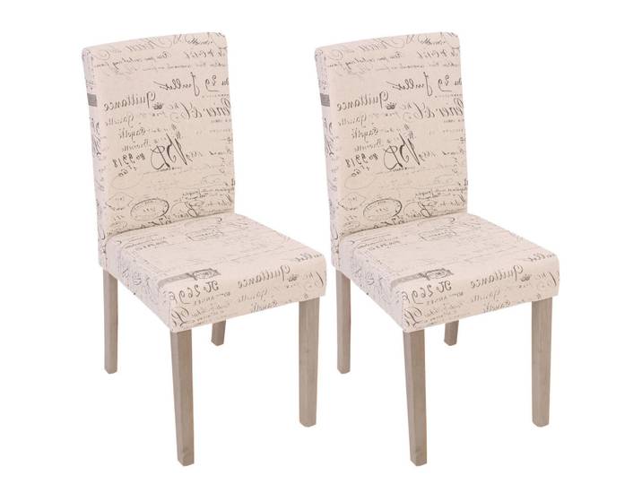 Jamb Esszimmerstuhl Schrift Beige, Schwarz 2er-Set, Textil, 43x90x56 cm, Esszimmer, Stuhl