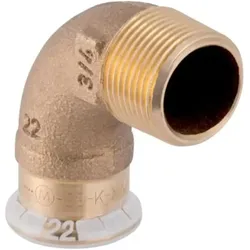 Geberit, Rohrverbindungstechnik, Mapress Kupfer Übergangswinkel 90° mit Aussengewinde, DN 40 (Winkelverbindung)
