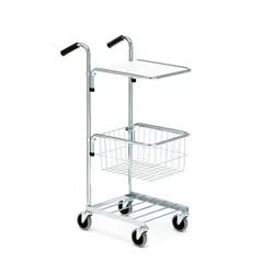 Transportwagen Miniwagen, Eine Etage, Ein Korb, max. 50 kg Korbwagen, 4 Lenkrollen, Maße: 650x360x1065 mm