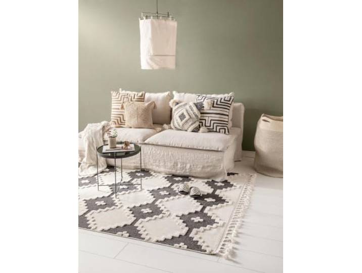 benuta Pop Teppich OYO - Creme 160x230 cm - Eleganter Boho Look Teppich für Schlafzimmer und Wohnzimmer - Maschinengewebt - Für Fußbodenheizung geeignet