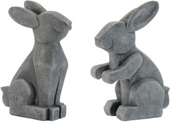 Melrose International Modern Sitting Bunny Figurine (Set of 2)