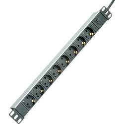 ROLINE 19-Zoll-Steckdosenleiste 8fach + C14-Stecker, silberfarben, 2 m 19.07.1622