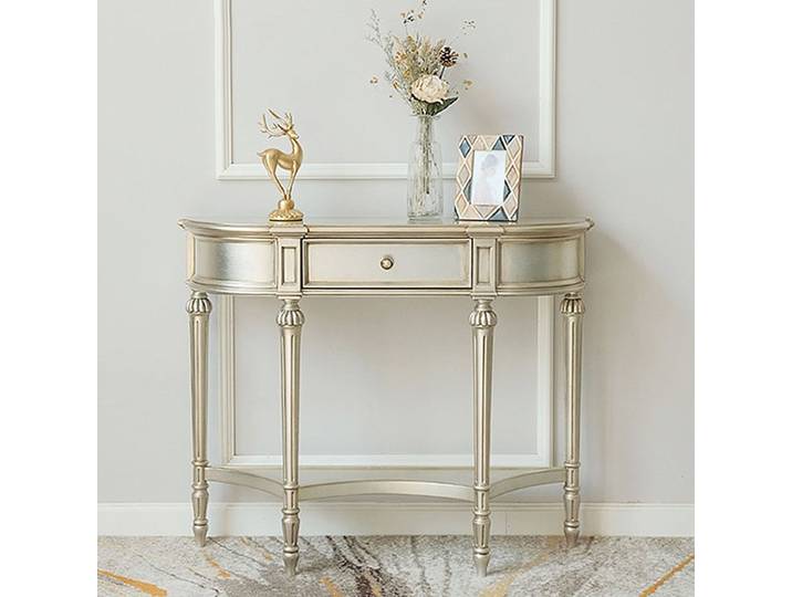 Table d'entrée minimaliste moderne style nordique farmhouse avec miroir – Meuble d'entrée