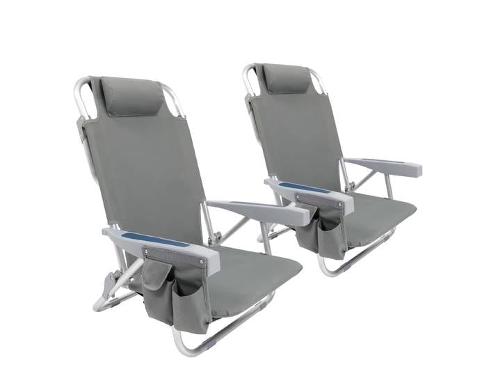 Strandstuhl klappbar 2er Set grau