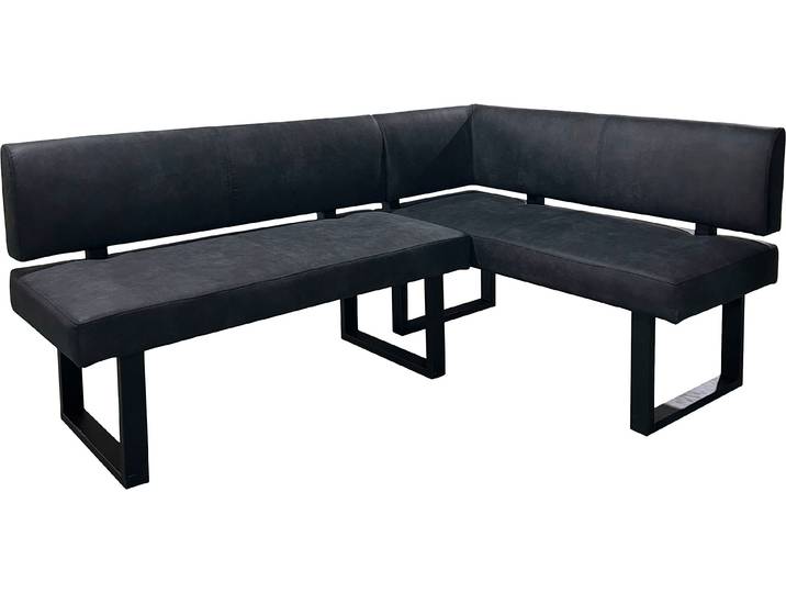 Eckbank BYLIVING Vancouver , grau (anthrazit), B:180cm, 100% Polyester, Sitzbänke, Eckbank, mit Taschenfederkern, langer Schenkel wahlweise rechts oder links