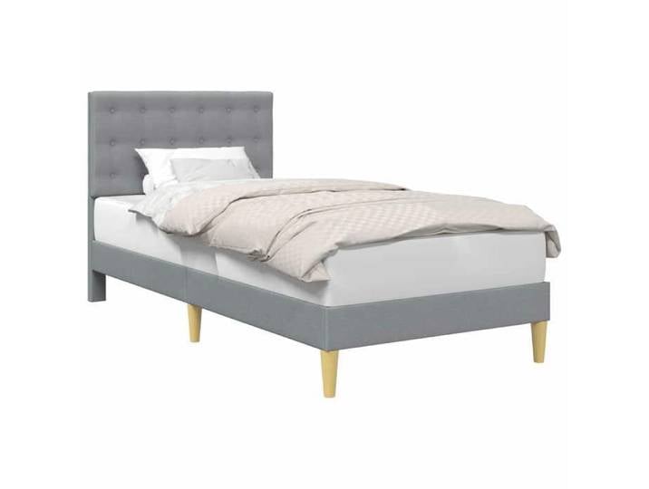 Lit chambre - Gris clair - Cadre de lit - avec tête de lit - Gris clair 90x200 cm Tissu_41792