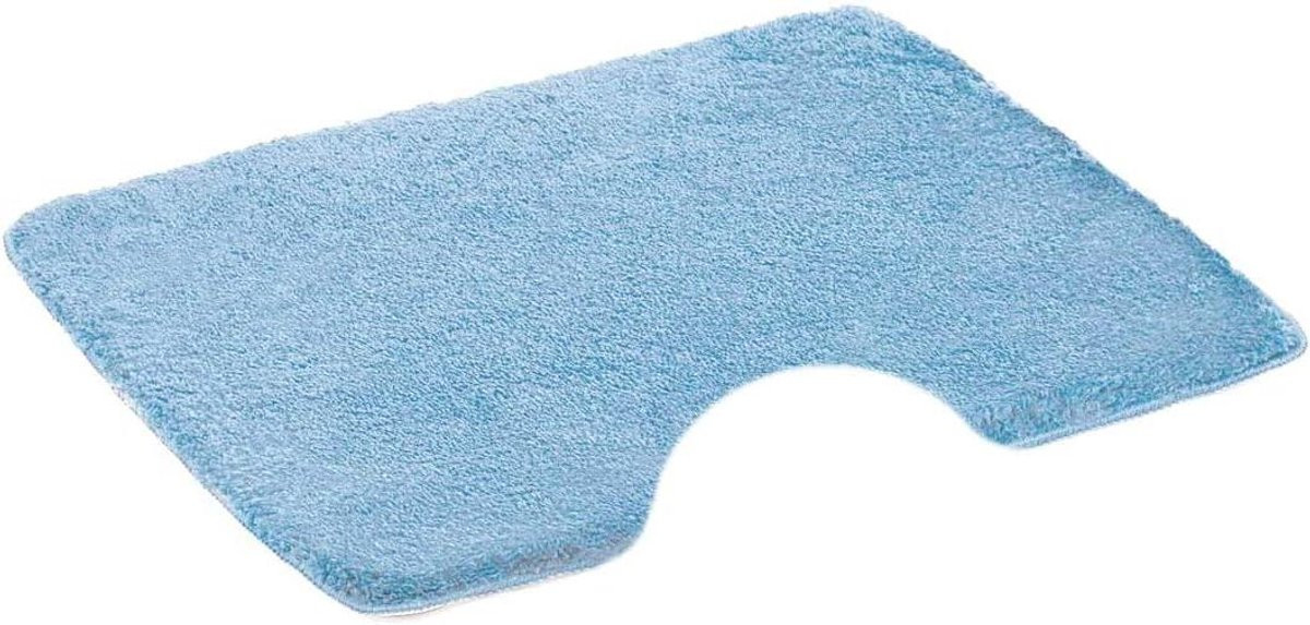 Lichtblauwe badmat van microvezel met hoge zachte pool - 50 x 50 cm