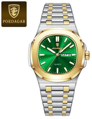 Uplifted Finds Poedagar Original Square Quartz Watch For Men gold green