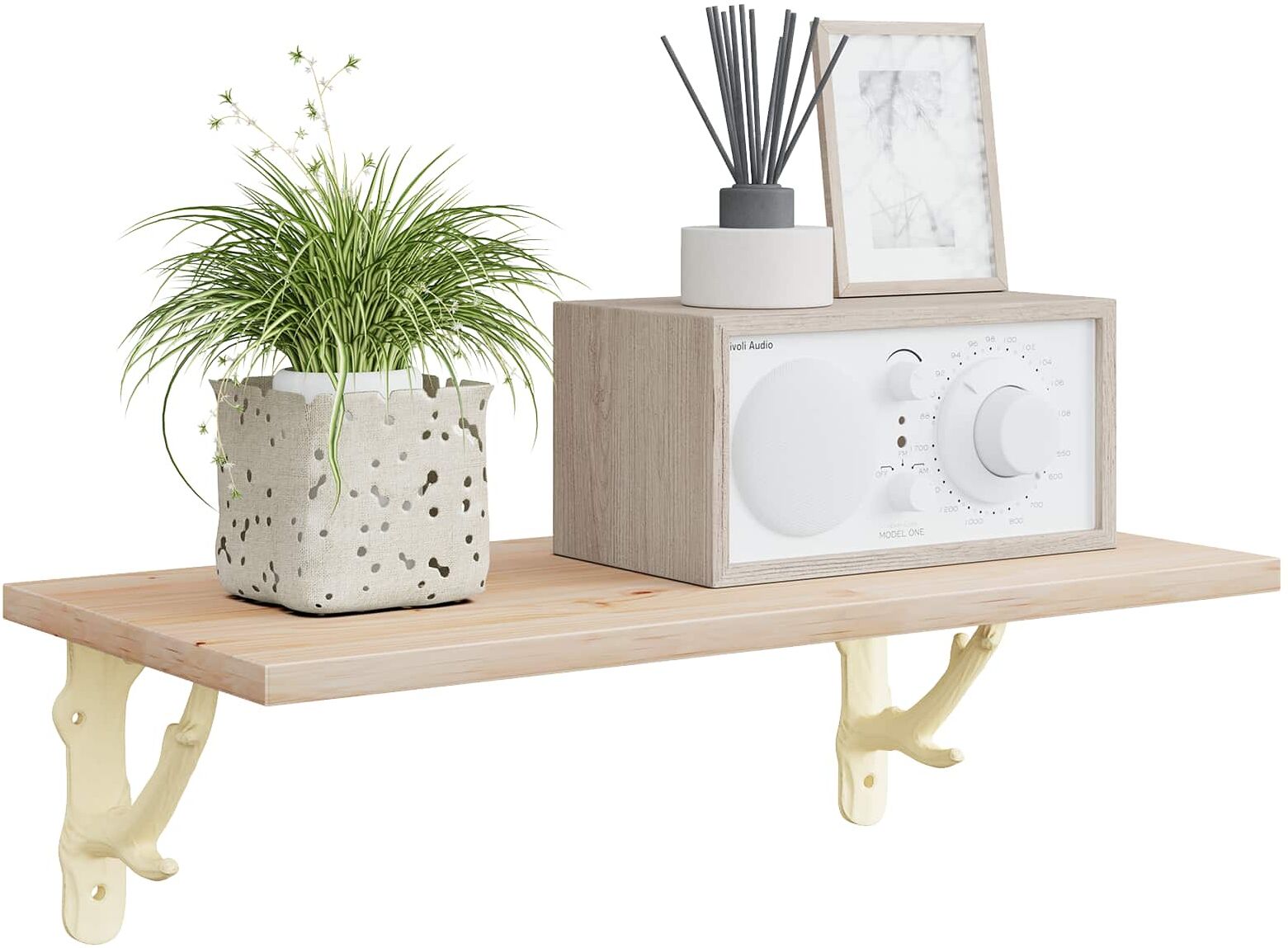 vidaXL Supports d'étagère murale 12 pc Blanc antique
