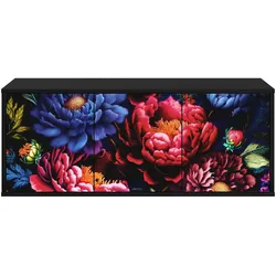 vidaXL, TV Möbel, Ramonita (Dunkler Pfingstrosen-Druck) (33 x 102 x 40 cm)