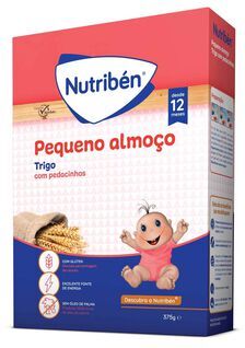 Nutribén Papa Pequeno Almoço Pedacinhos Trigo 12M 375 gr