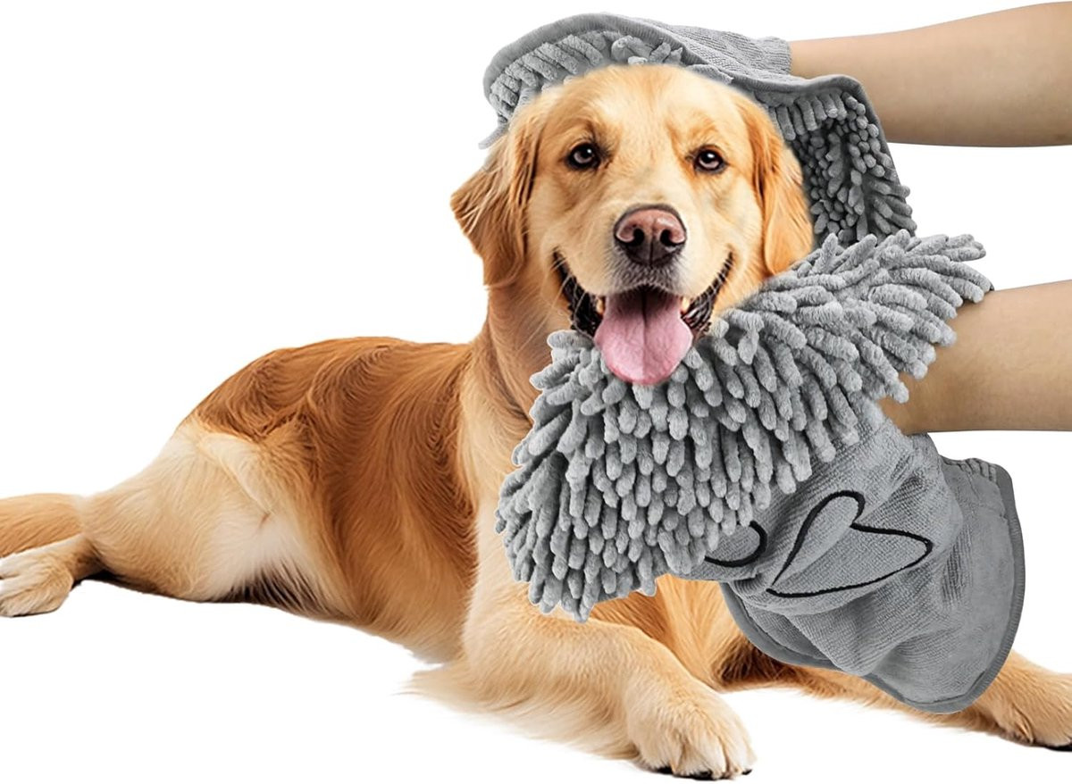 SnelShoppen Sneldrogende Hondenhanddoek - Ultra Absorberende Microvezel Handdoek - Grijs