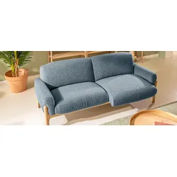 Segmüller Werkstätten Sofa 2-Sitzer groß Mika02 Stoff Blau