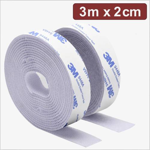 Quadrios 24CA323 Klettband zum Aufkleben Haft- und Flauschteil (L x B) 3m x 2cm Weiß 3m