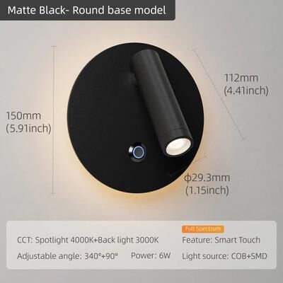 Uplift Picks Aisilan Rotatable Touch Dimmable LED Reading Wall Lamp black 6 W Dimmable 3000k 4000k