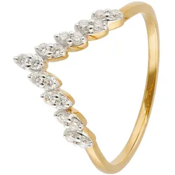 GLIZZ GL1284 Damenring mit Lab-Grown Diamanten 333 Gelbgold, 56/17,8