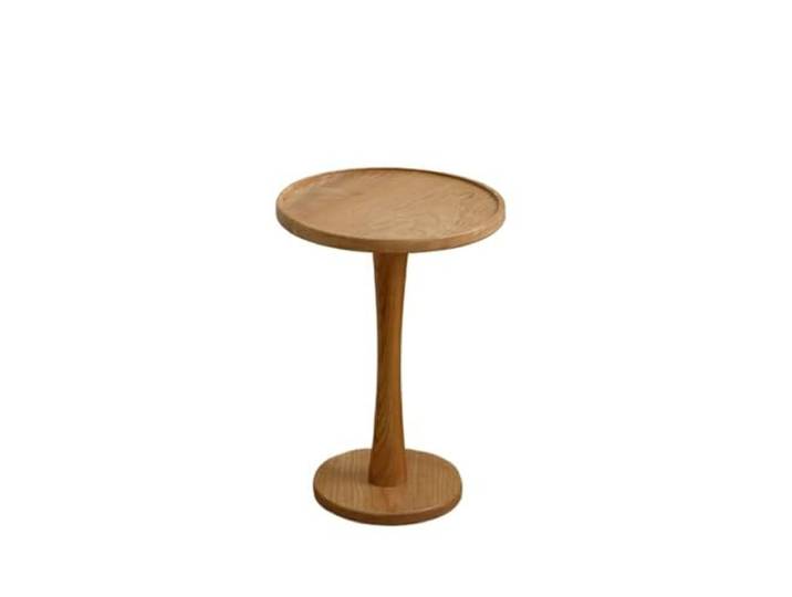 NIUHUAHUI Teetisch, Beistelltisch aus Holz, Retro-Stil, rund, minimalistisch, Stauraum, Wohnzimmer-Sideboard, Balkon-Sideboard(Natural,S)
