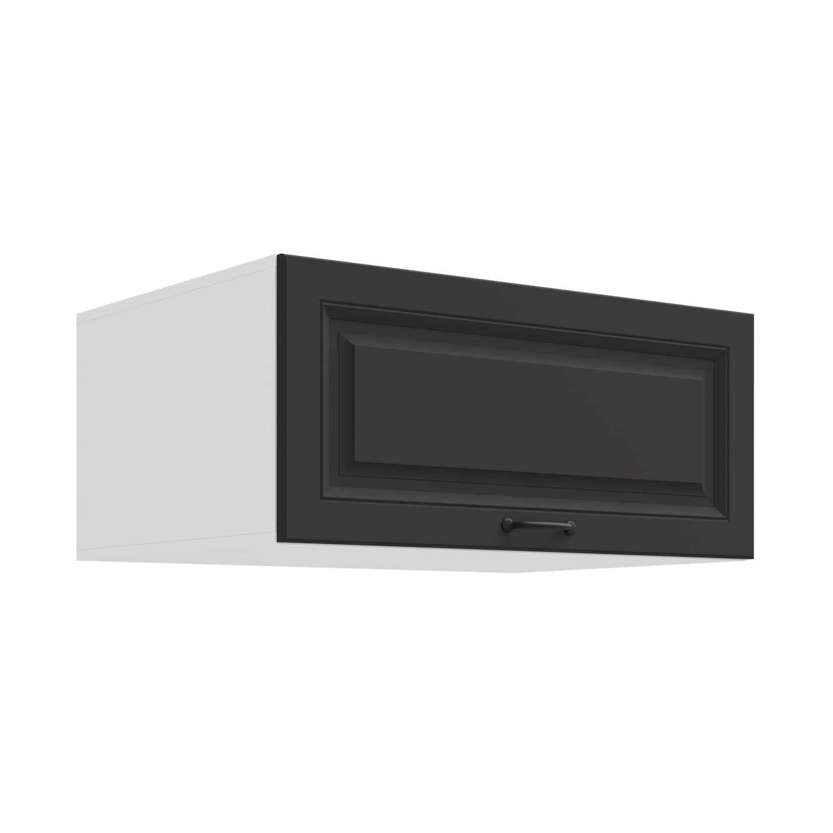 Aufsatzschrank Hochschrank 80 cm STILO Grau Küchenzeile Küchenblock Küche