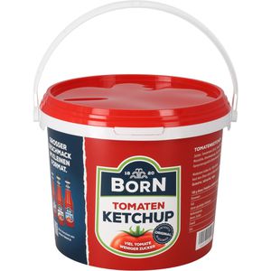 Born Ketchup Tomatenketchup, Tomatenmarkanteil 84%, weniger Zucker, im Eimer, 5 kg