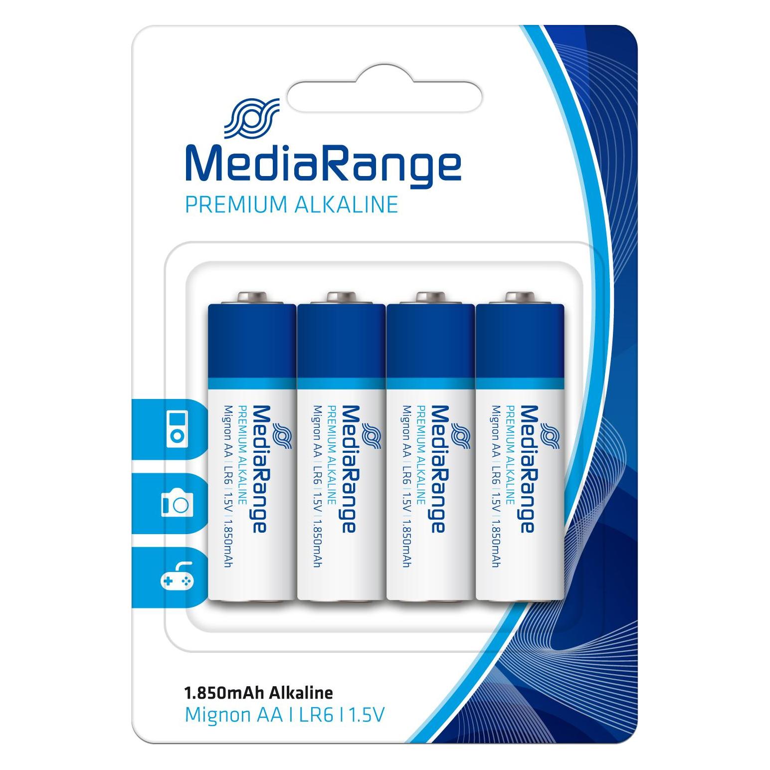 MediaRange Premium - Batterie 4 x AA-Typ - Alkalisch (4 Stk., AA, 1850 mAh) (MRBAT104)